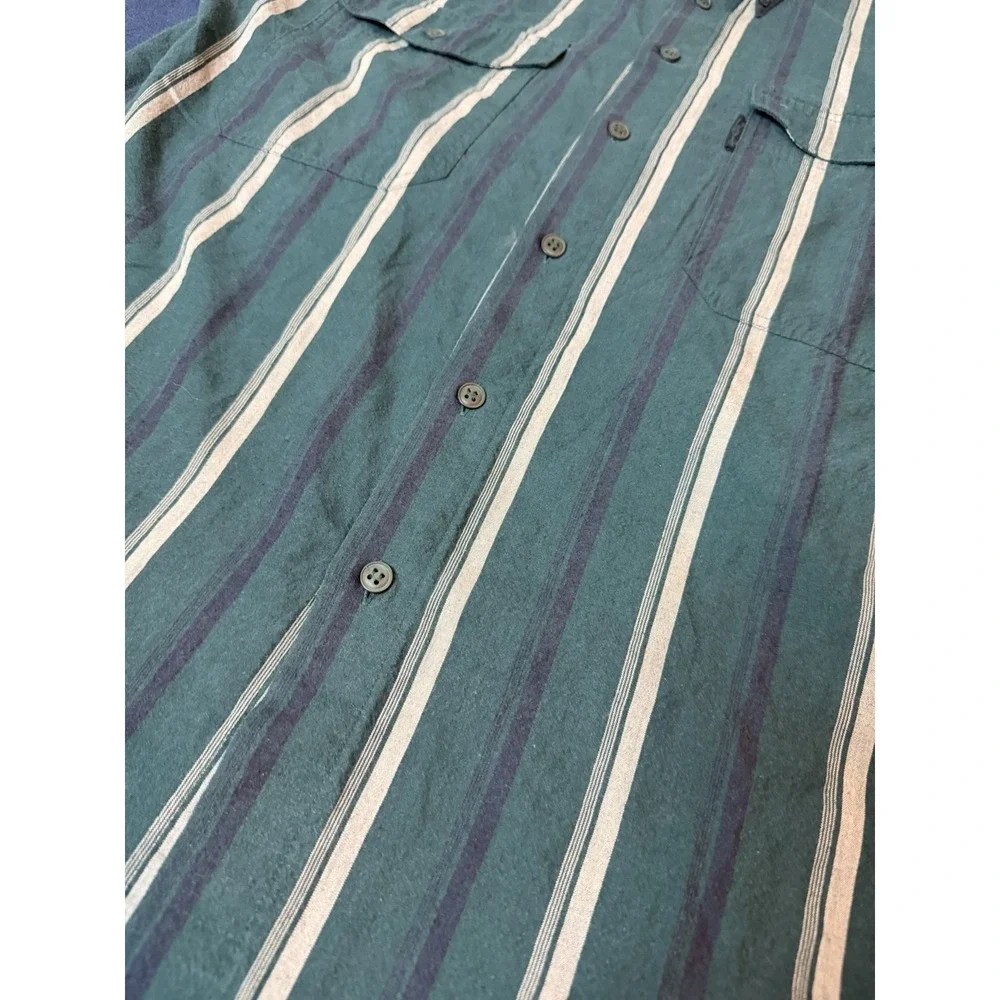 Vtg Levi's Silver Label Men's Short Sleeve Button Up Spring/Summer Shirt Green M